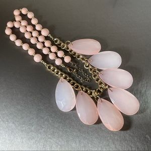 Blush Pink Big Chunk Statement Necklace Retro Fem